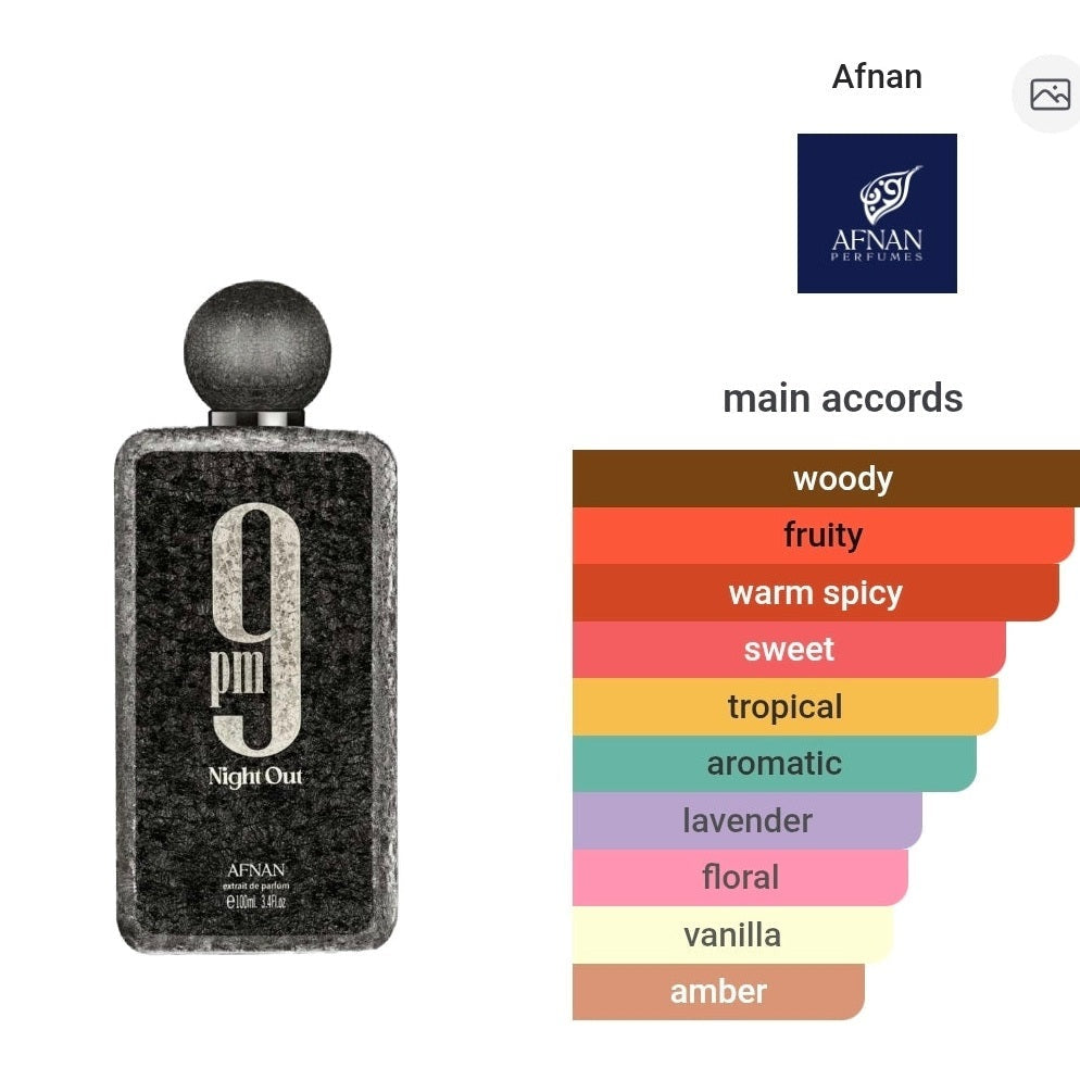 Afnan 9 PM Night Out De Parfum Extrait de Parfum 100ml